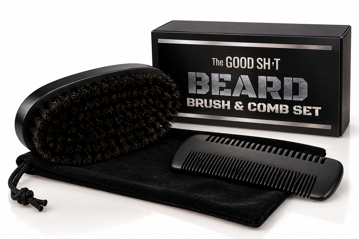 BEARD BRUSH & COMB SET